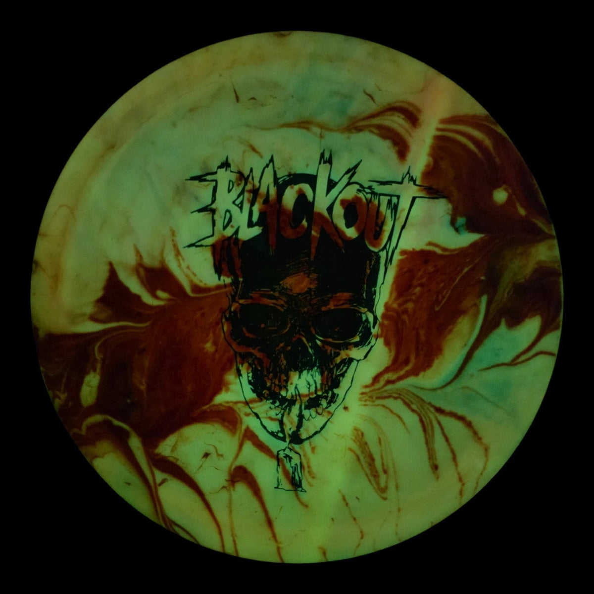 Hand Dyed Blackout in Radioactive Waste Plastic: Red and Pink - Doomsday Discs