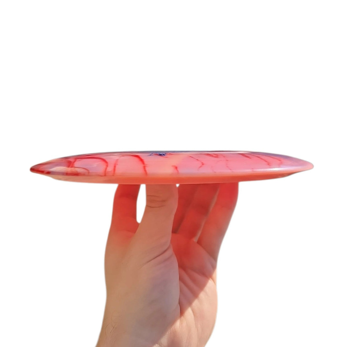 Hand Dyed Blackout in Radioactive Waste Plastic: Red and Pink - Doomsday Discs