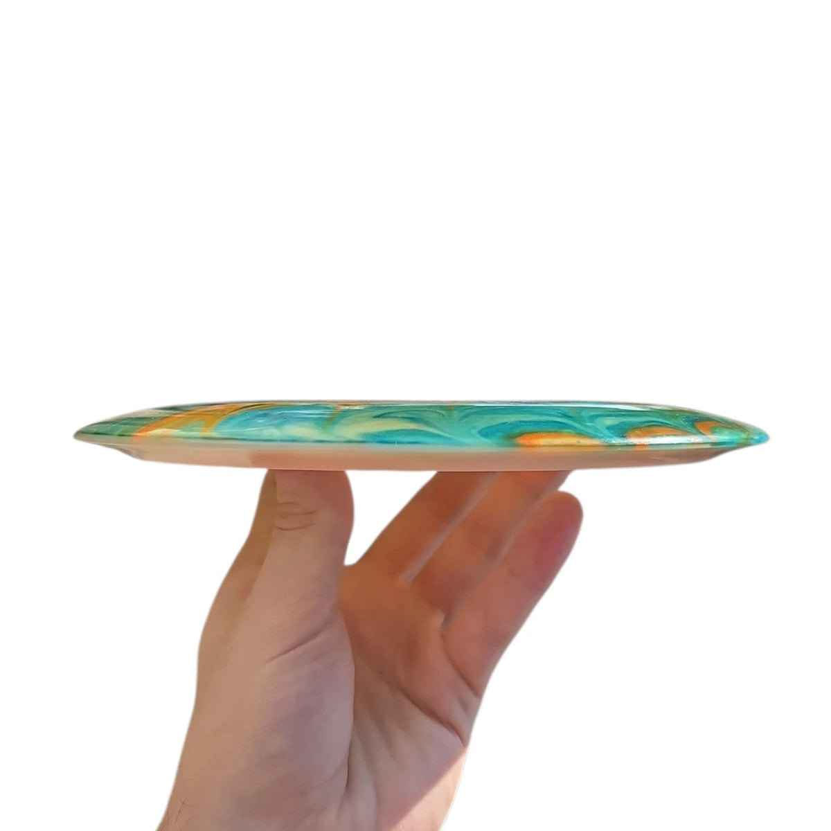 Hand Dyed Blackout in Radioactive Waste Plastic: Turquoise and Orange - Doomsday Discs