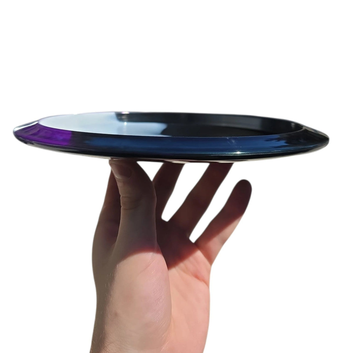 Hand Dyed Chemtrail in Retina Plastic: Black and Purple - Doomsday Discs