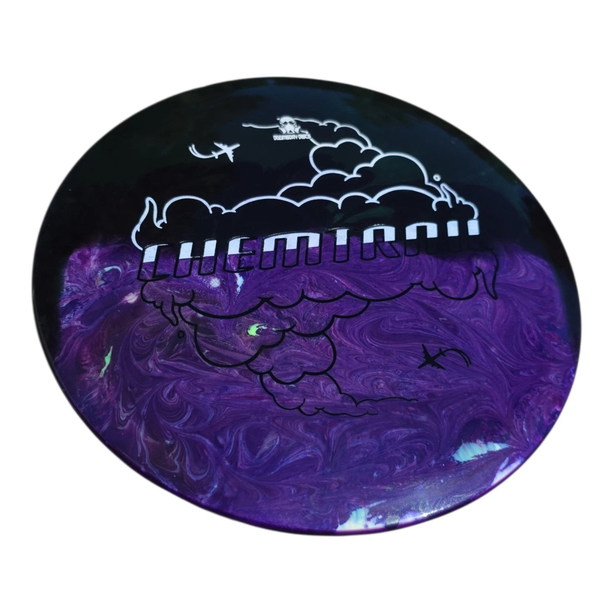 Hand Dyed Chemtrail in Retina Plastic: Black and Purple - Doomsday Discs