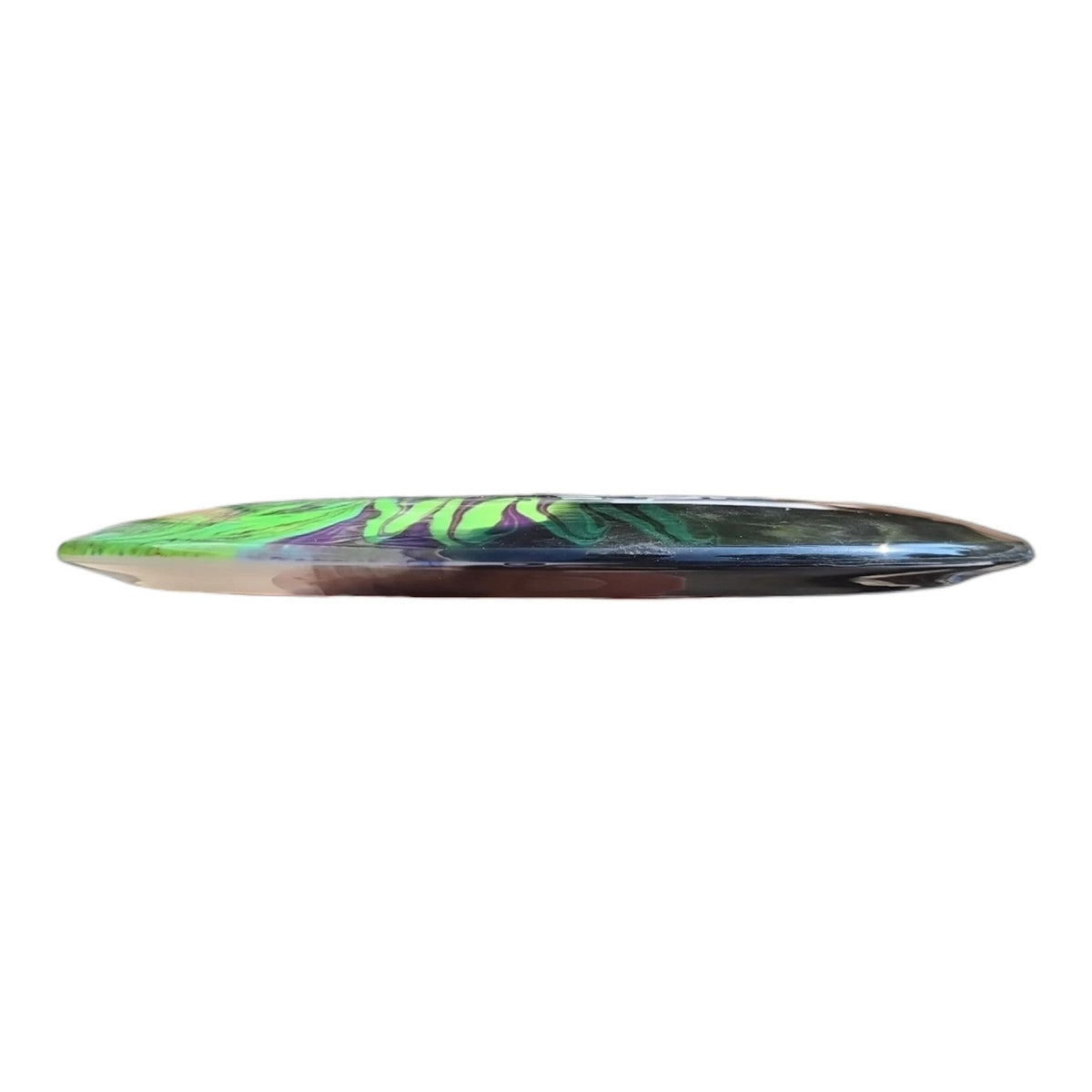 Hand Dyed Chemtrail in Retina Plastic: Lime and Purple - Doomsday Discs