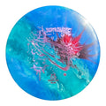Blue and teal hand-dyed Doomsday Depth Charge in Glow Isolation plastic, front view