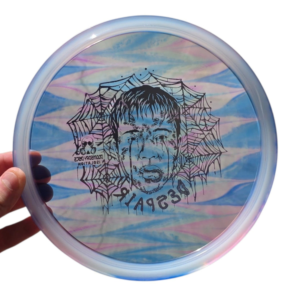 Hand Dyed Despair in Isolation Plastic: Blue and Pink - Doomsday Discs