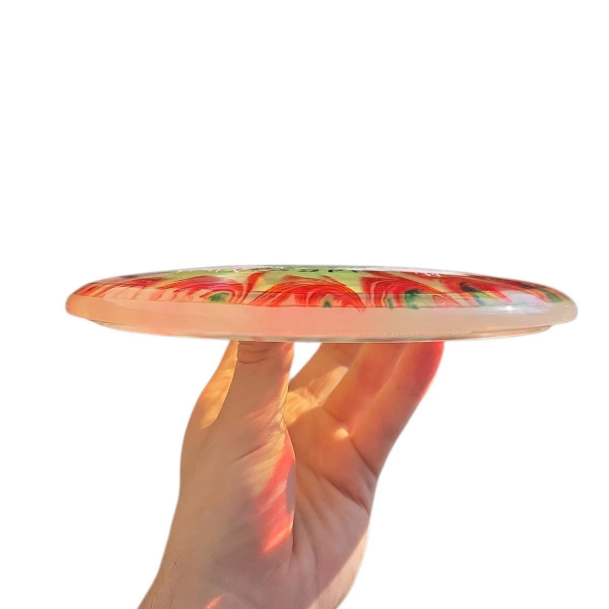 Hand Dyed Despair in Isolation Plastic: Red and Green - Doomsday Discs