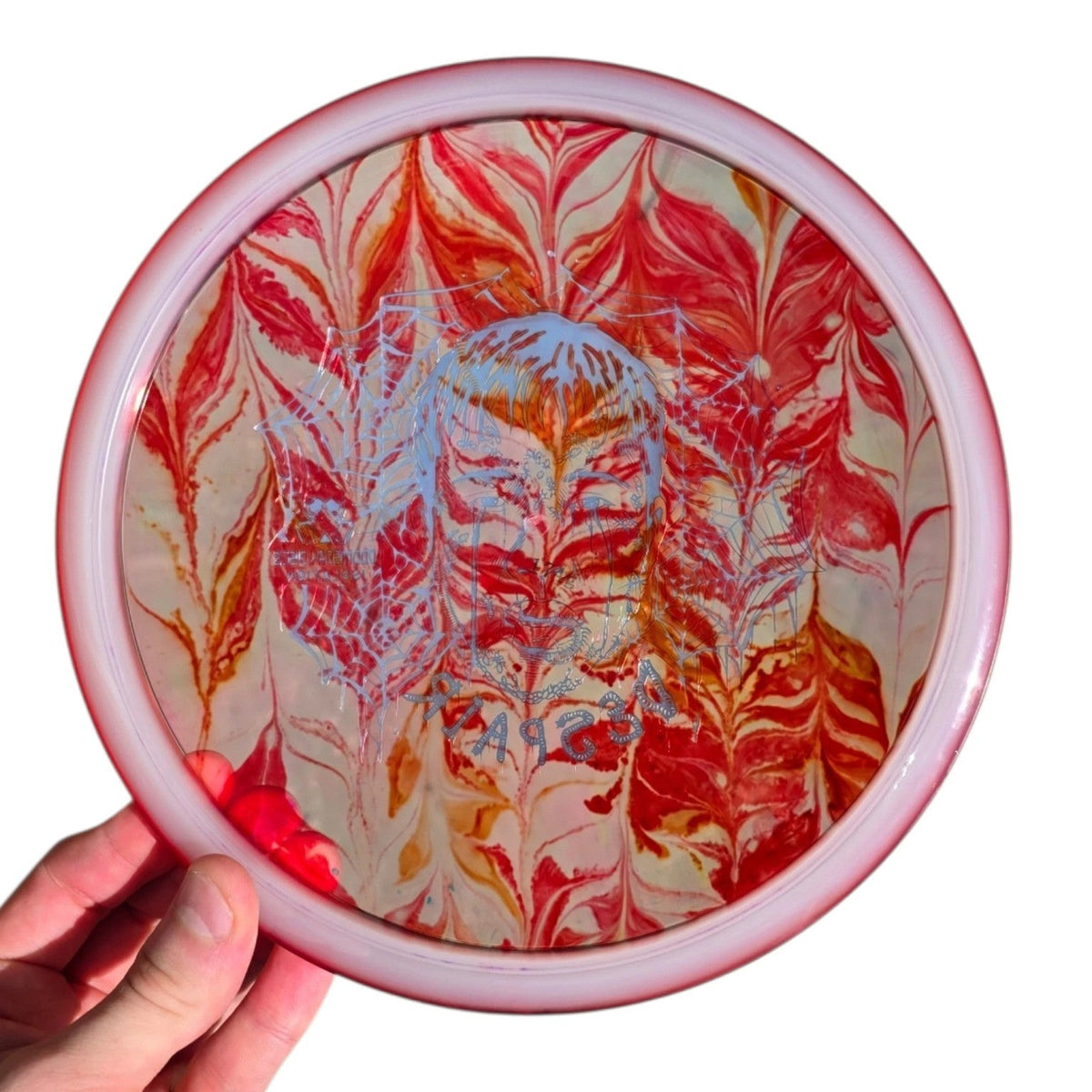 Hand-dyed Doomsday Despair in Isolation plastic, underside view