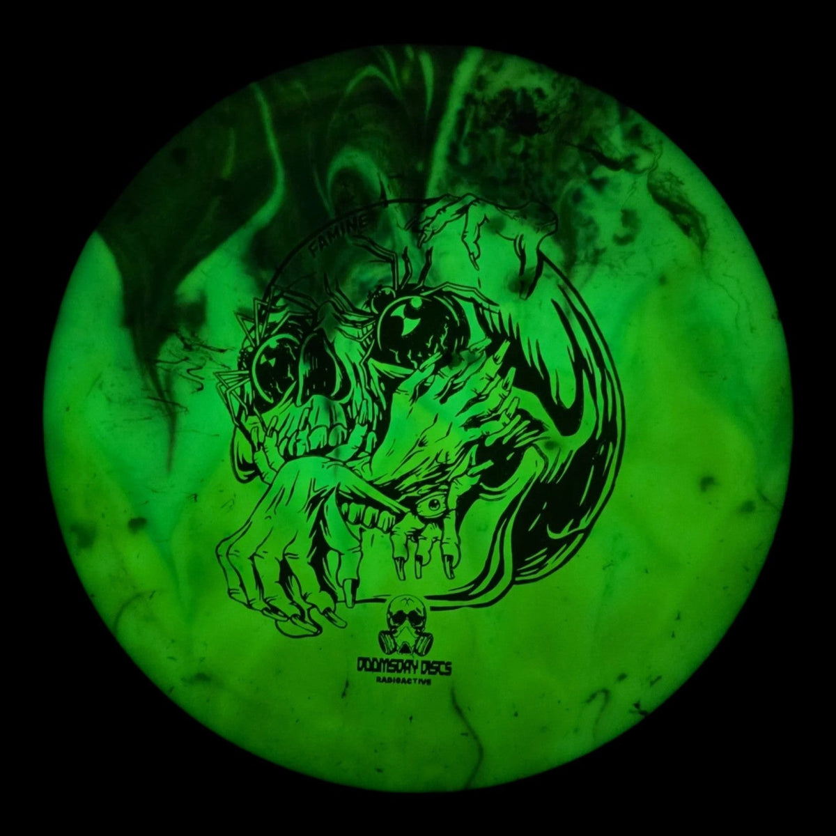 Hand Dyed Famine in Radioactive Waste Plastic: Lime and Purple - Doomsday Discs