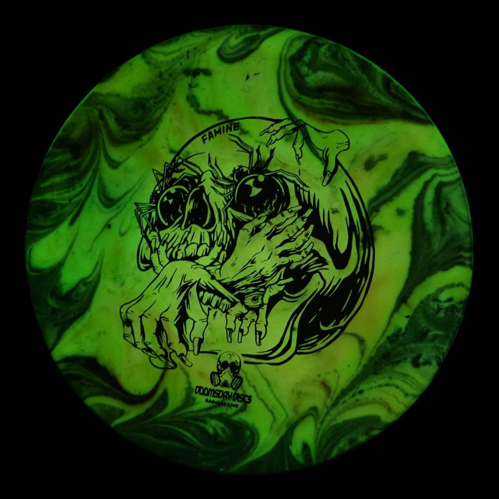 Hand Dyed Famine in Radioactive Waste Plastic: Yellow and Purple - Doomsday Discs
