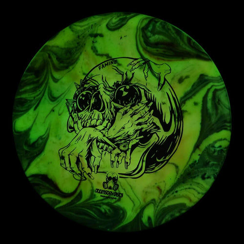 Hand Dyed Famine in Radioactive Waste Plastic: Yellow and Purple - Doomsday Discs