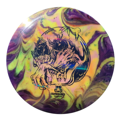 Hand Dyed Famine in Radioactive Waste Plastic: Yellow and Purple - Doomsday Discs