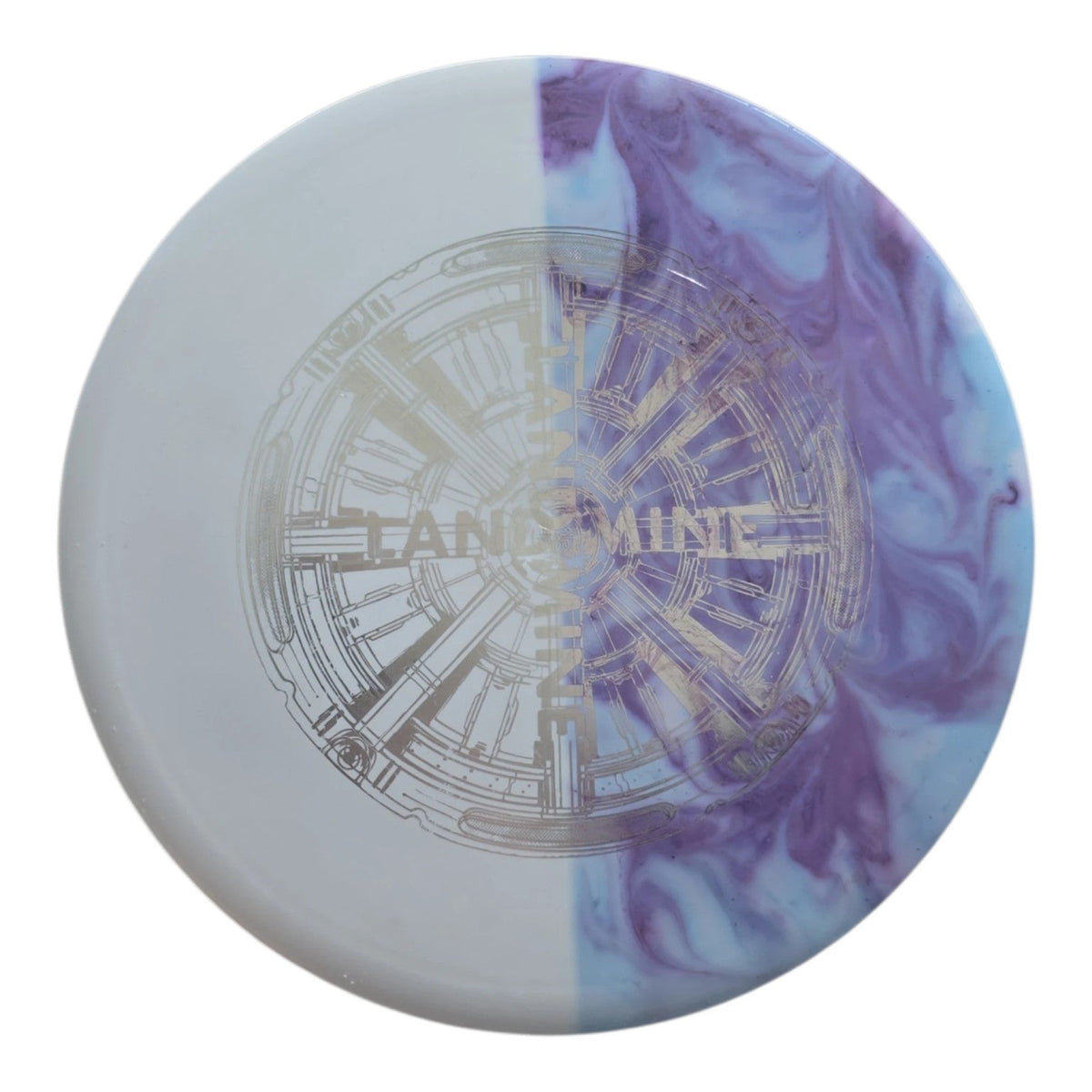 Hand Dyed Land Mine in Ration Firm Plastic (Misprint): Purple and Blue Split - Doomsday Discs