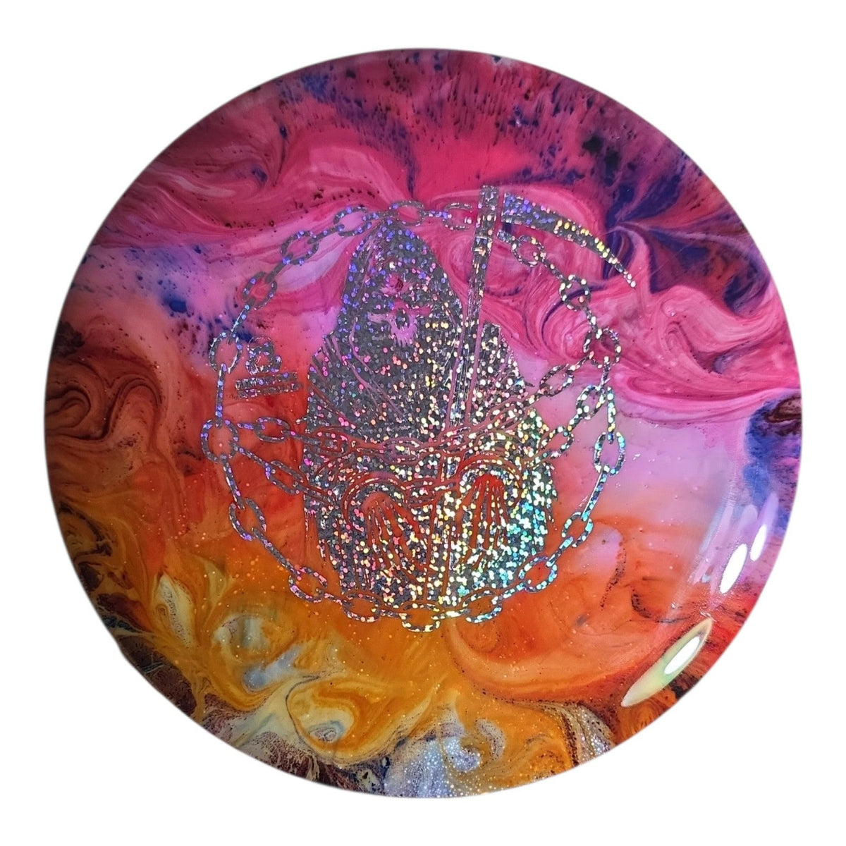 Hand Dyed Lockdown in Survival Plastic: Pink and Orange - Doomsday Discs