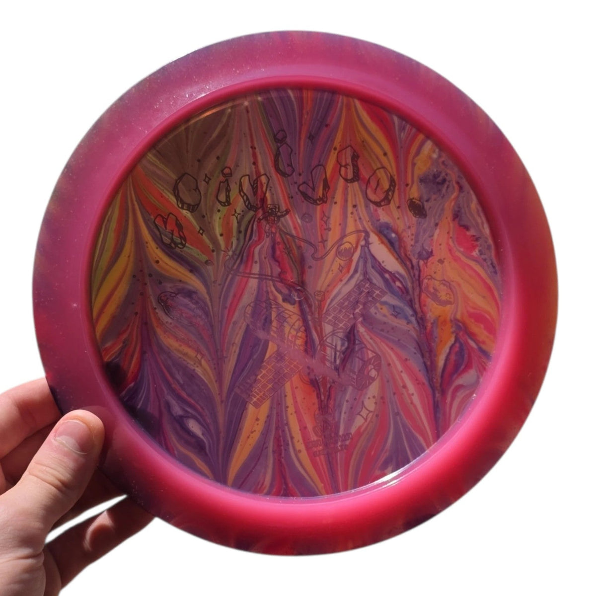 Hand Dyed Oblivion in Starfield Plastic: Red and Purple - Doomsday Discs