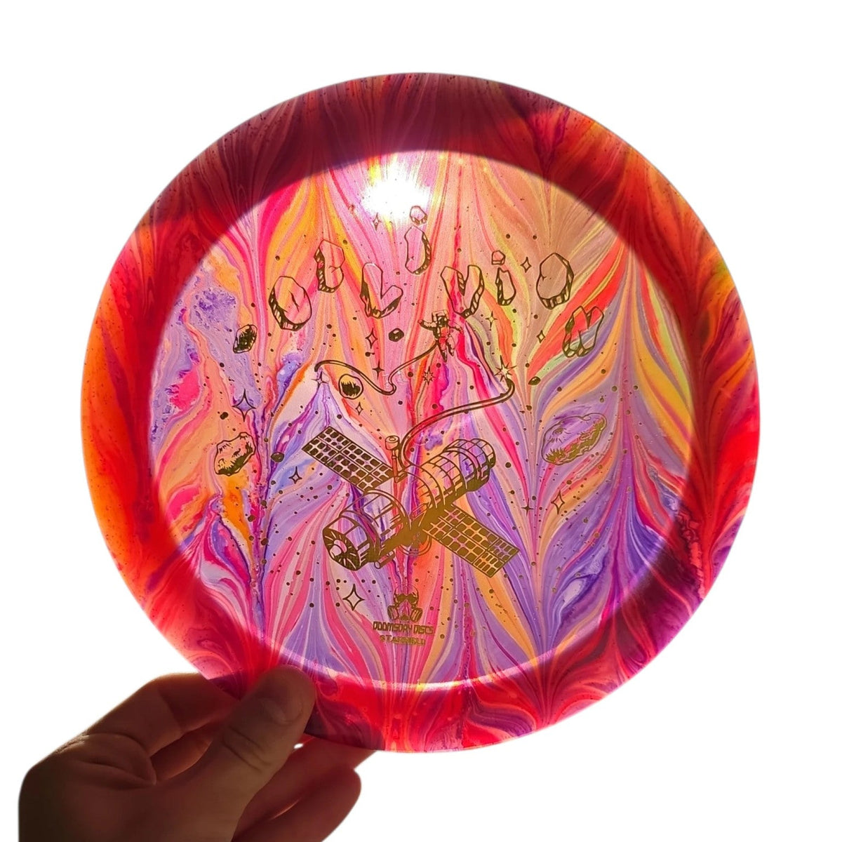 Hand Dyed Oblivion in Starfield Plastic: Red and Purple - Doomsday Discs