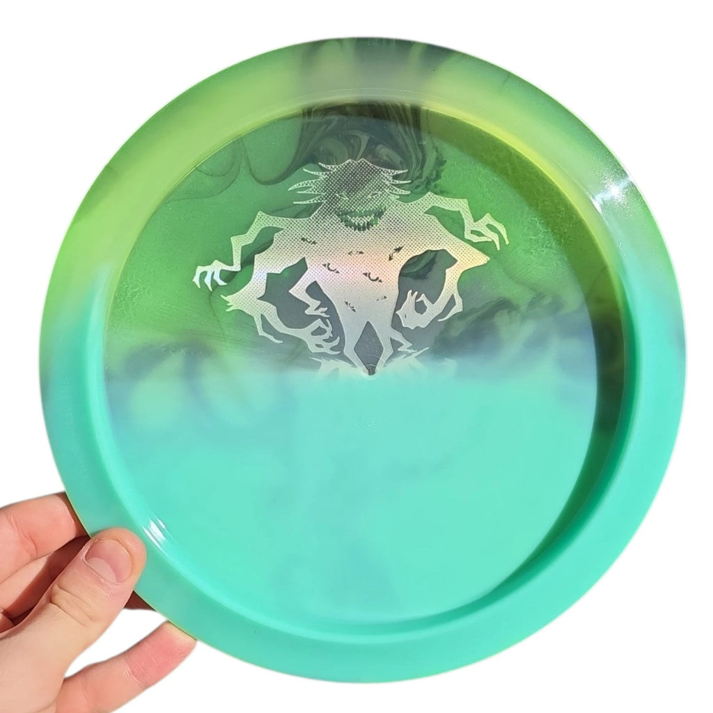 Hand Dyed Psyop in Retina Glow Plastic: Green and Black - Doomsday Discs