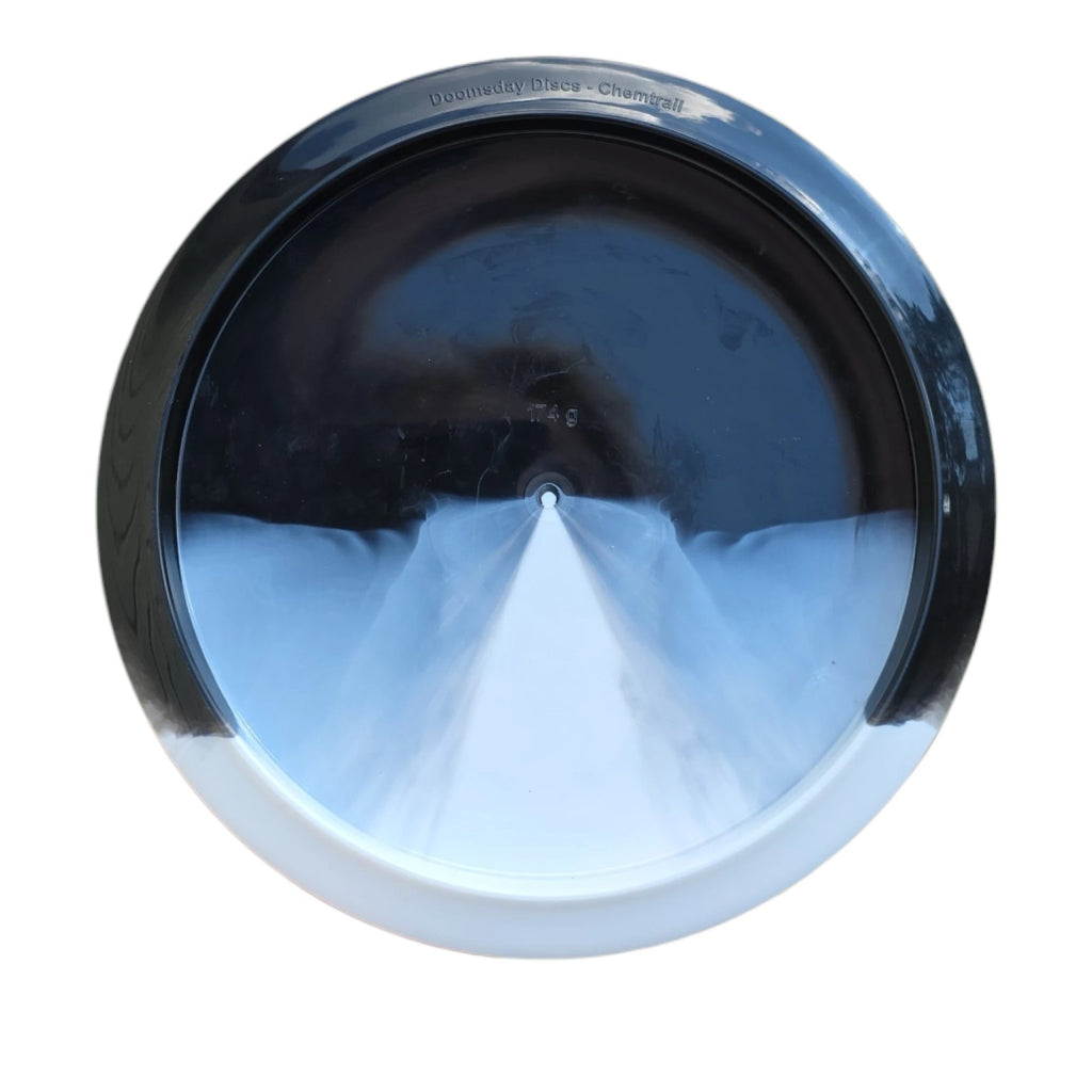 Underside of the exact Retina Chemtrail showing dark and pale blue plastic and molded 174 g marking