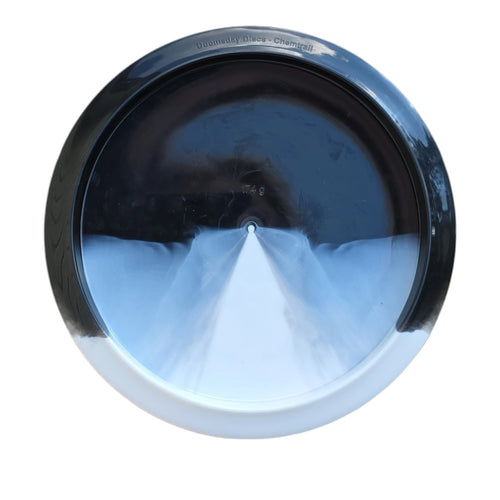 Underside of the exact Retina Chemtrail showing dark and pale blue plastic and molded 174 g marking