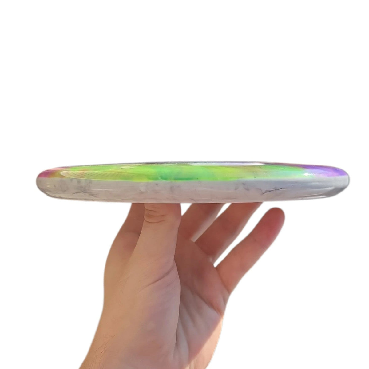 Hand Dyed Rot in Shockwave Plastic: Lime and Purple - Doomsday Discs