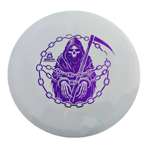 White Doomsday Lockdown in Survival plastic with purple Reaper foil, front view