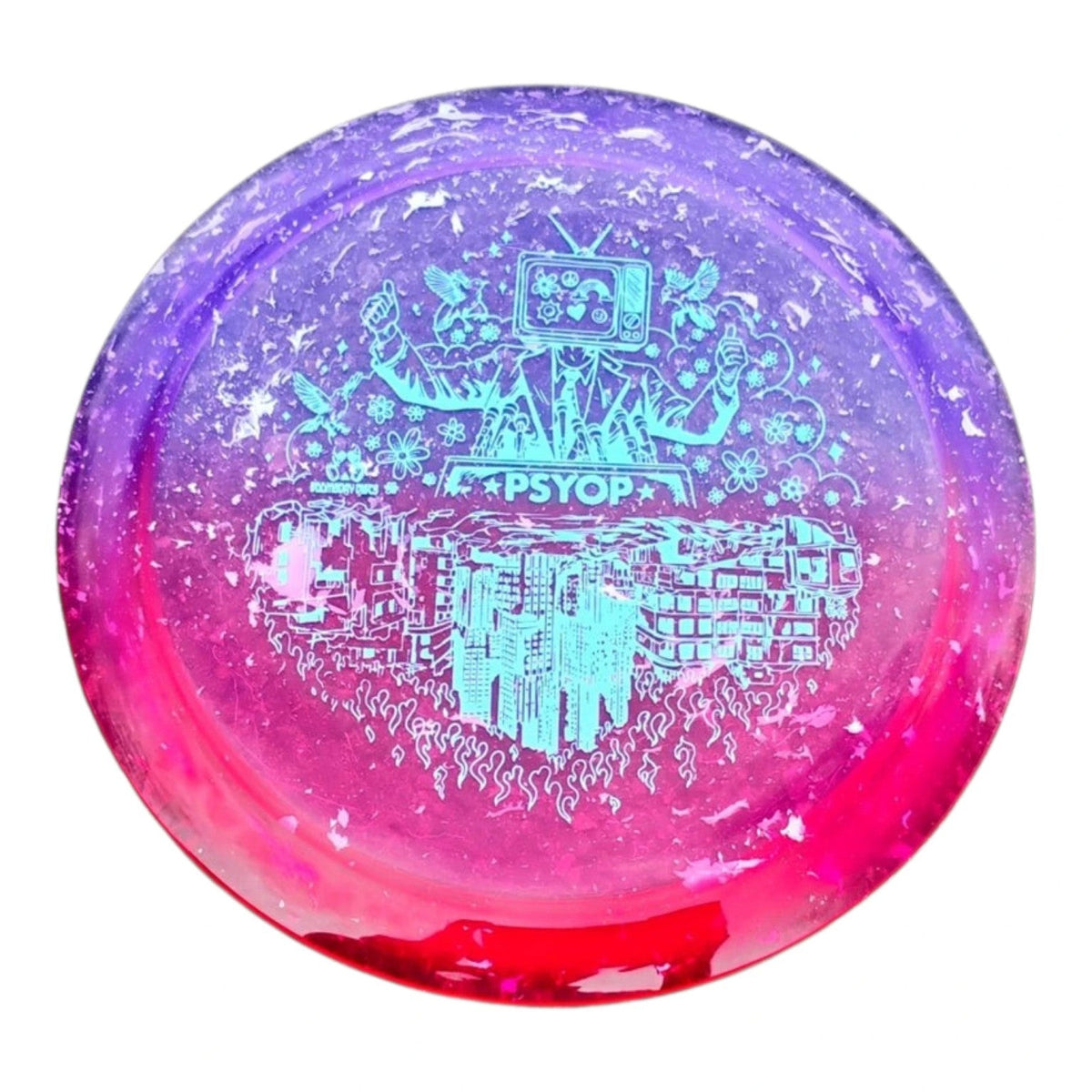 Doomsday Psyop in Retina plastic, Purple and Pink colorway